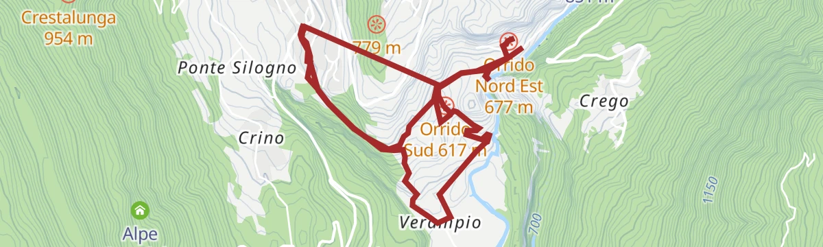 Route map: PERCORSO SLOW TREK